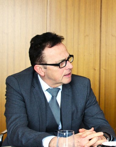 Präsident Landscheidt beim Jahresinterview in der Geschäftsstelle des StGB NRW