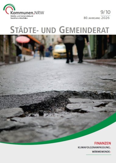 Die Titelseite des Städte- und Gemeinderat Finanzen zeigt ein Schlagloch